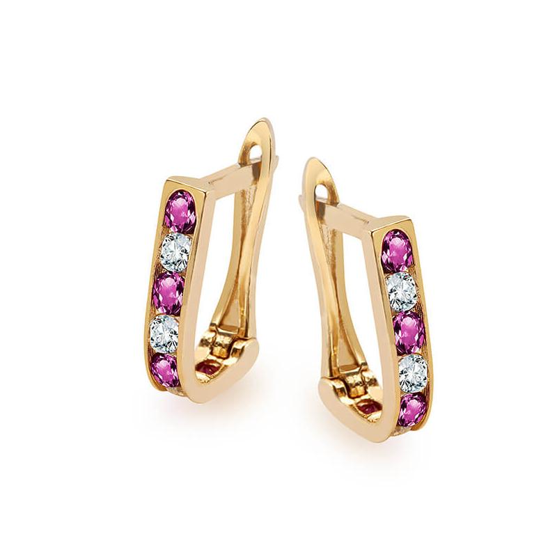 Pendientes Italianos Oro Rosa