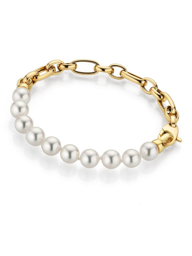 Pulsera de perlas de oro