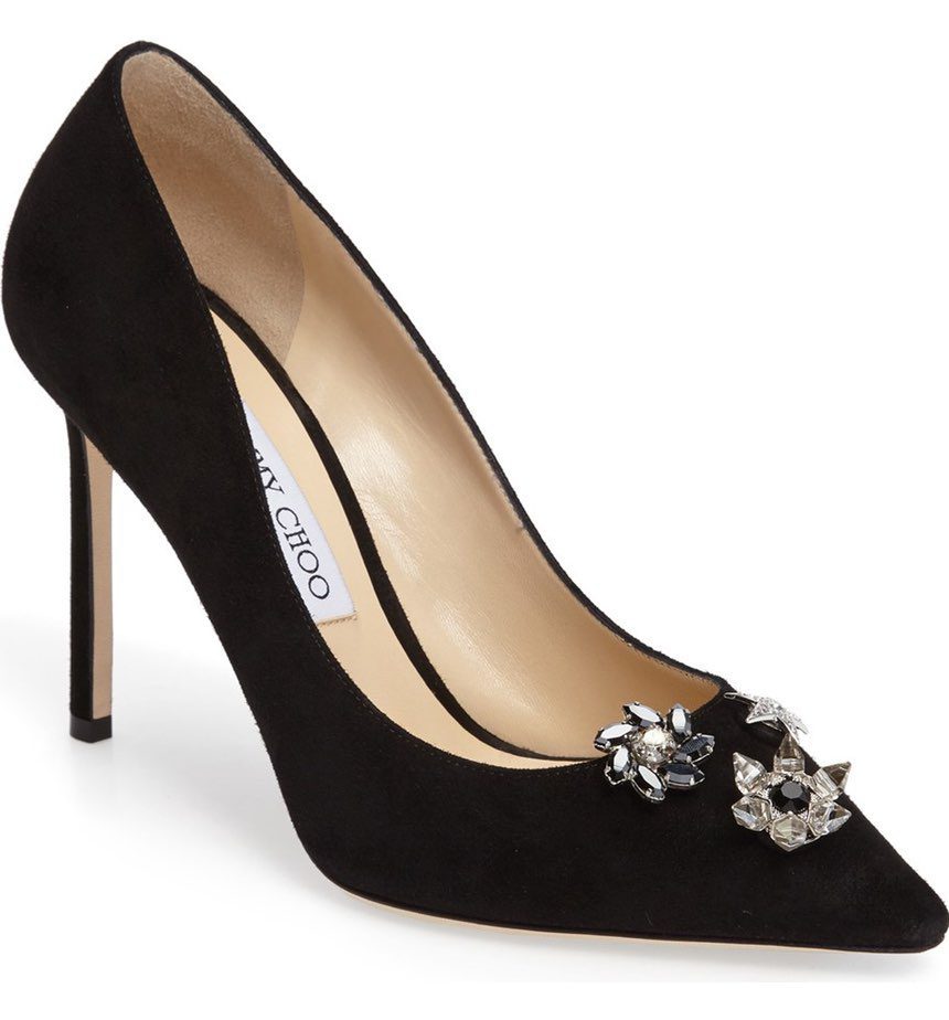 tacones de aguja negros de jimmy choo