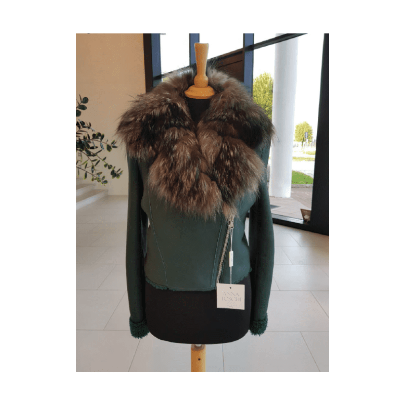 Abrigo auténtico de piel de zorro