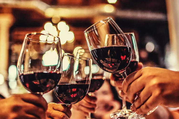 Botellas de vino italiano