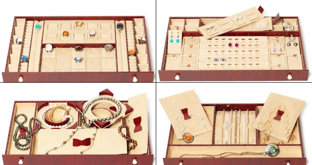 caja de cuero para joyas