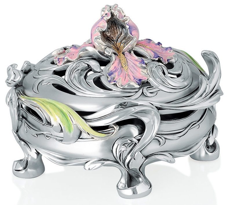 caja de joyas plateada