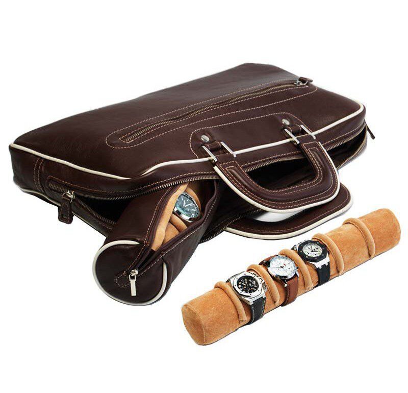 estuche de cuero para relojes