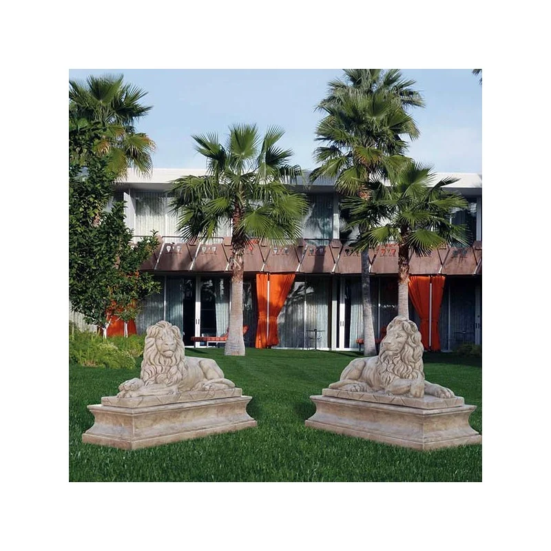 Grandes esculturas de leones para jardín