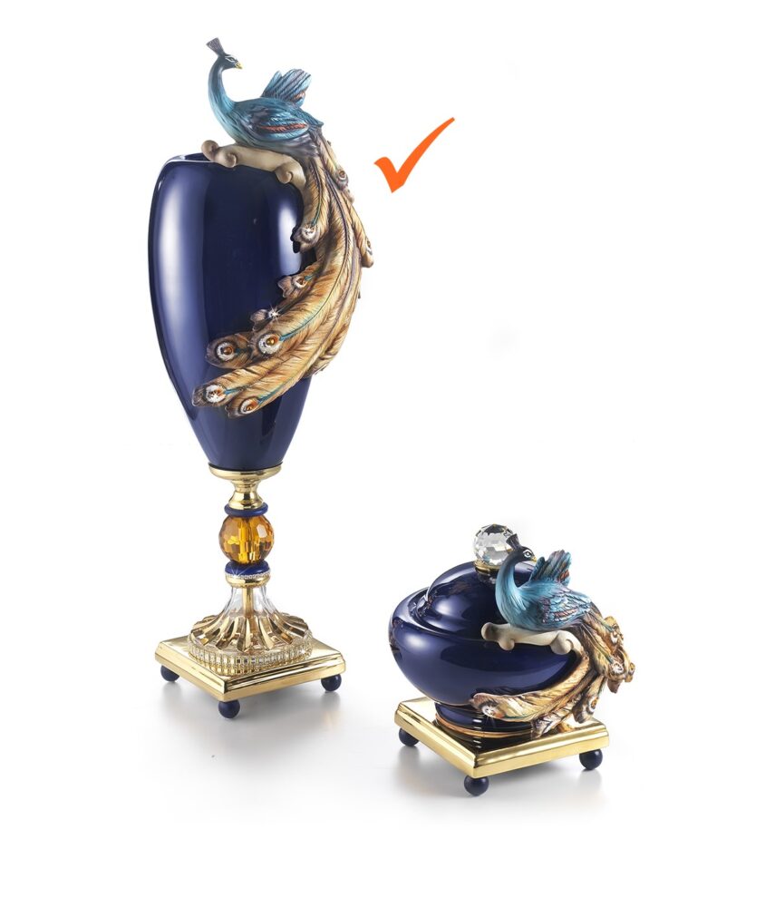 jarrón italiano azul para el salón