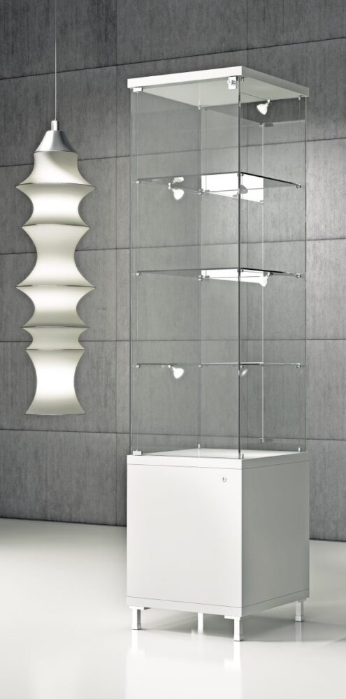 Las vitrinas de vidrio son un elemento decorativo