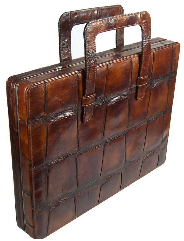 maletín de cuero de cocodrilo
