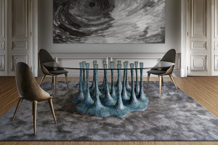 mesas auxiliares futuristas para salones