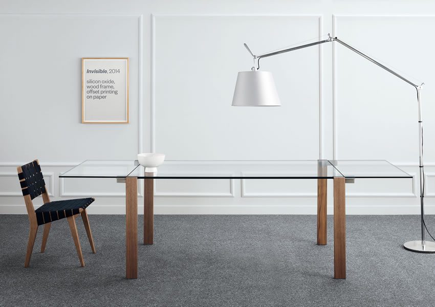 mesas de cristal para salón tienda